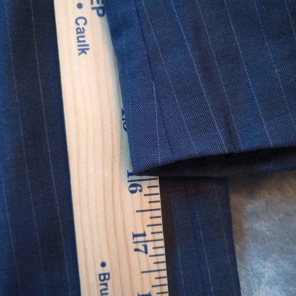 Baroni Blazer Mens 40 L Navy Blue Pinstripe Super‎ 150s Wool Sports Coat Jacket